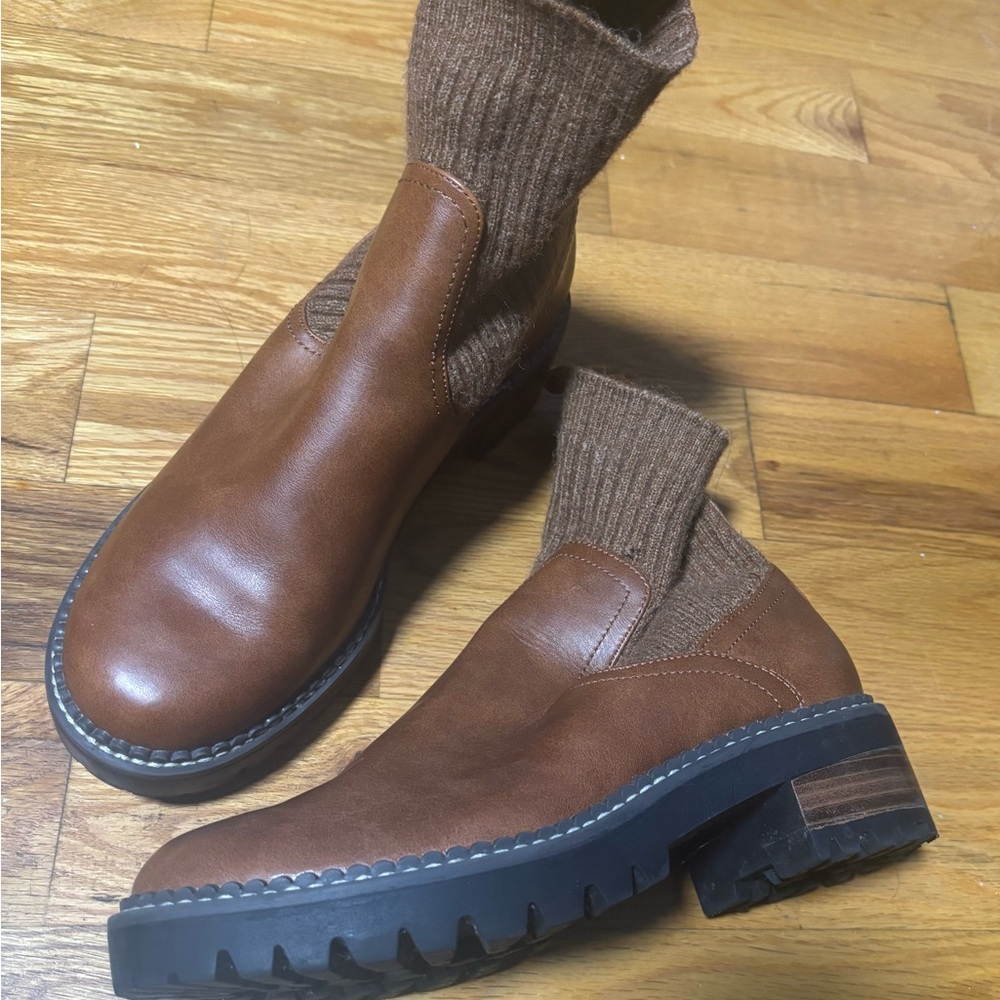 Brown Leather women Boots